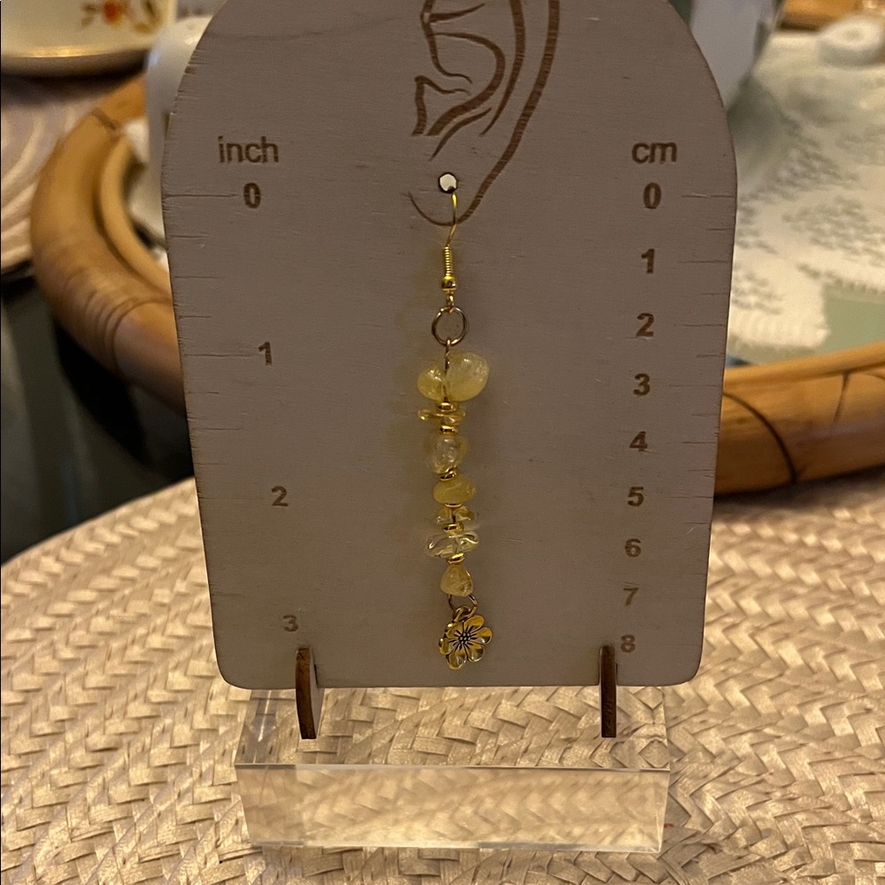 Gold Flower Charm Earrings - Picture 4 of 4